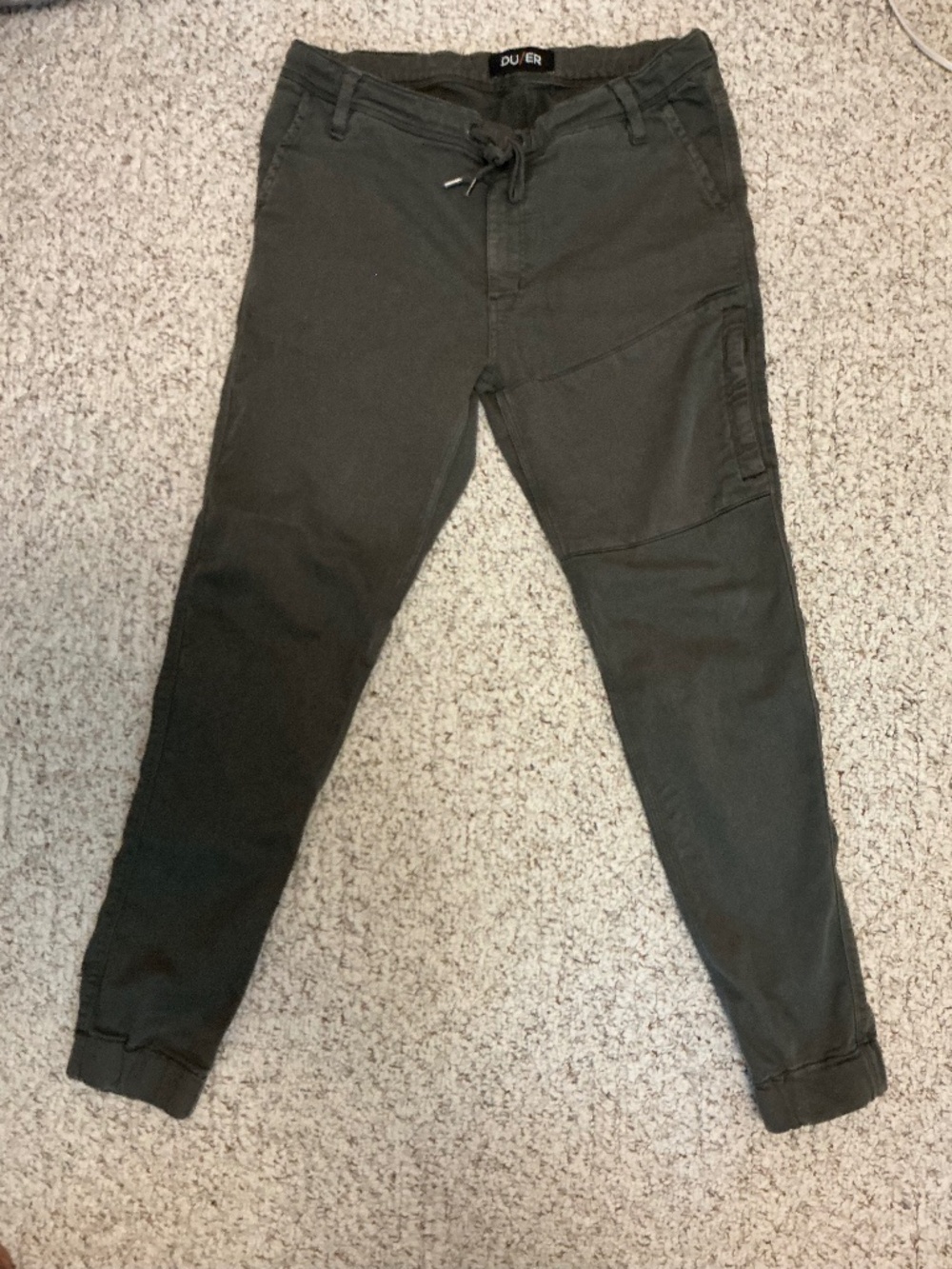 DUER live Free Adventure Pants N2X Slim Fit Olive Green Hybrid Joggers Cargo